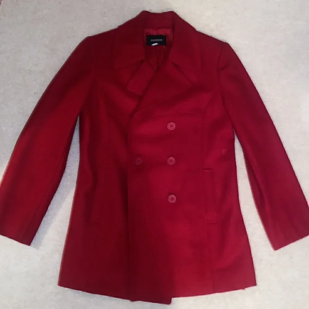 Express Wool Ruby Pea Coat! - Picture 4 of 16